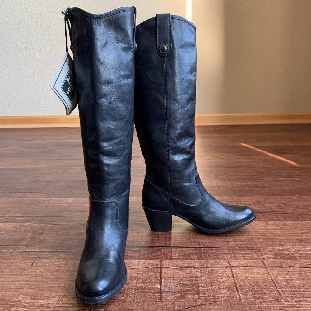 Frye rugged black leather 6.5B pull on riding boot - Picture 8 of 8